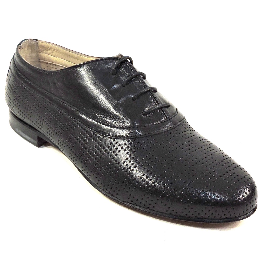 Alberto Ciccioli Women's Black Soft Leather Comfort Summer Oxford Style